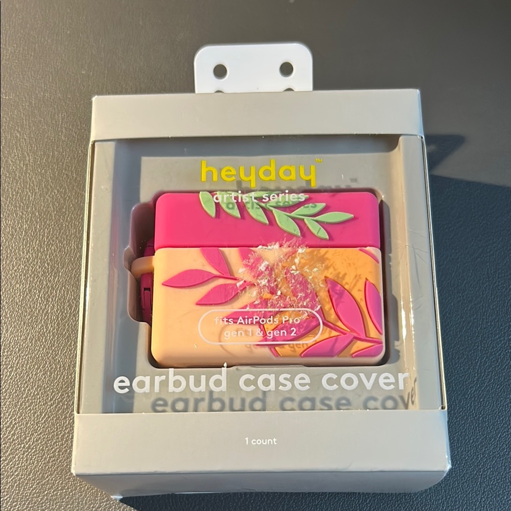 Heyday Pink and Orange Earbud Case Cover for AirPods Pro Gen 1 and 2